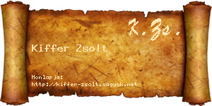 Kiffer Zsolt névjegykártya
