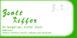 zsolt kiffer business card